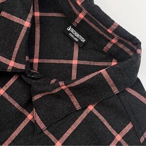 TacHuntFish NWOT 4XL Men's Black Plaid Check Flannel Long Sleeve THF